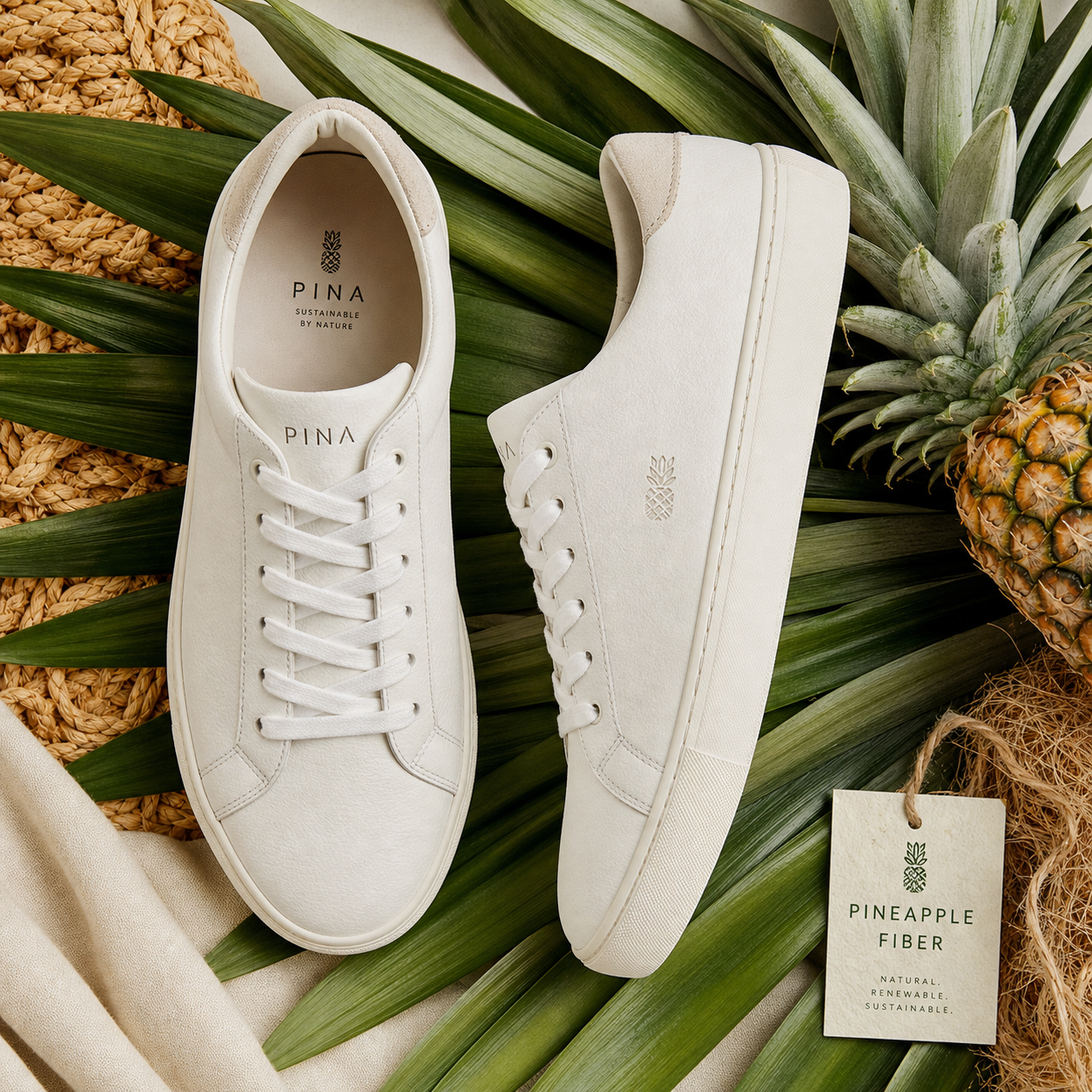 Piñatex® Plant-Based Leather Sneakers — Vegan & Sustainable
