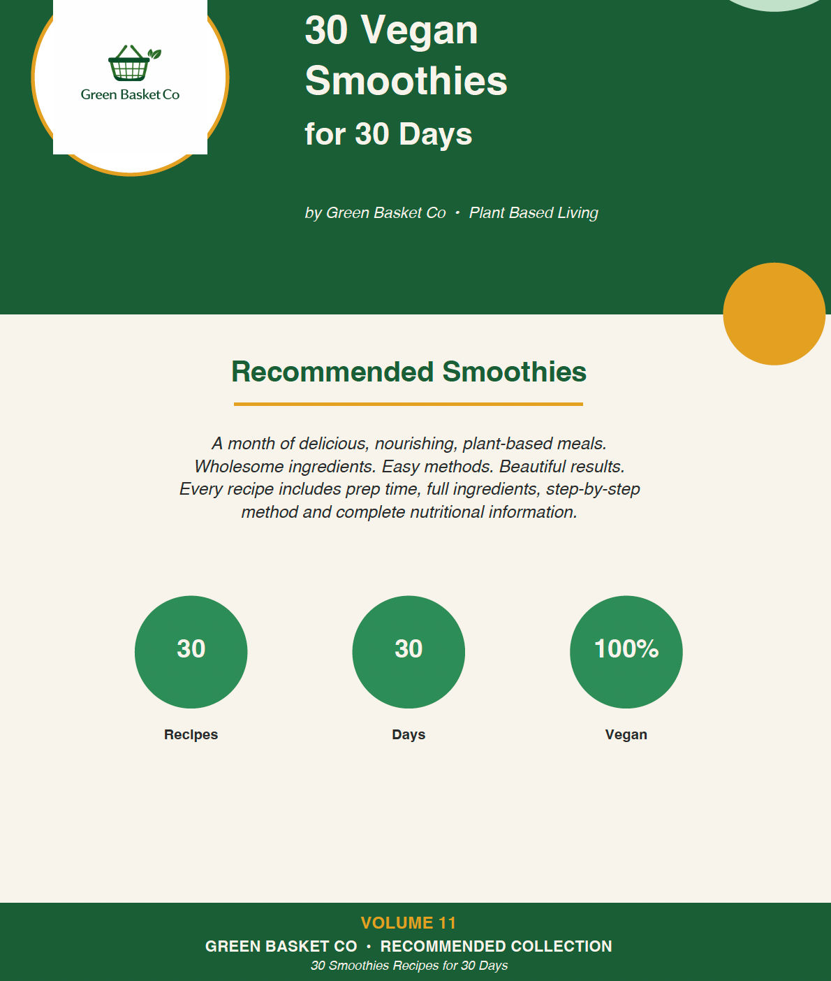 30 Vegan Smoothie Recipes for 30 Days — Vol. 11 (Digital Download)