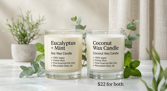 Soy & Coconut Wax Candle — Eucalyptus & Mint