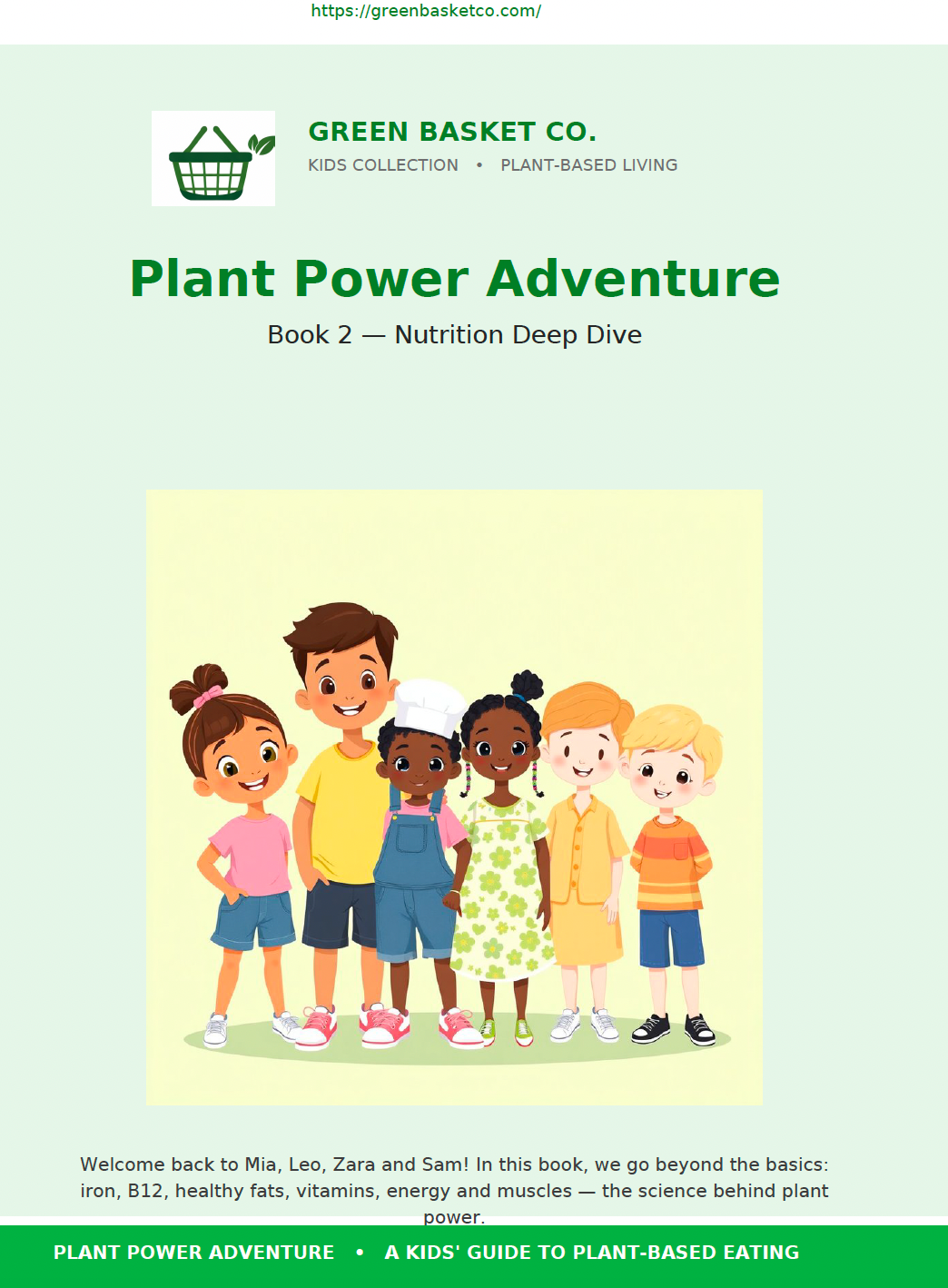Green Basket Kids Comic — Vegan Nutrition V2 (Digital Download)