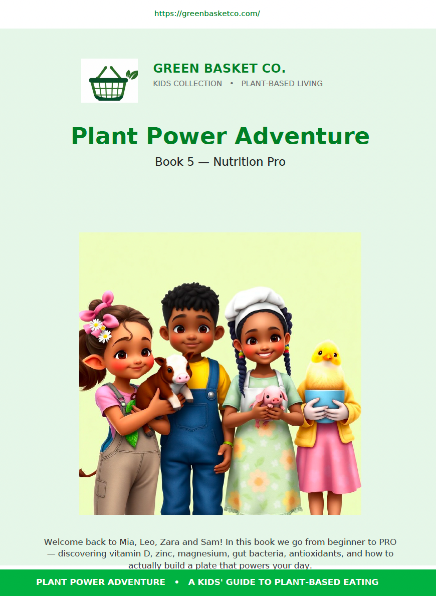 Green Basket Kids Comic — Vegan Nutrition Pro (Digital Download)